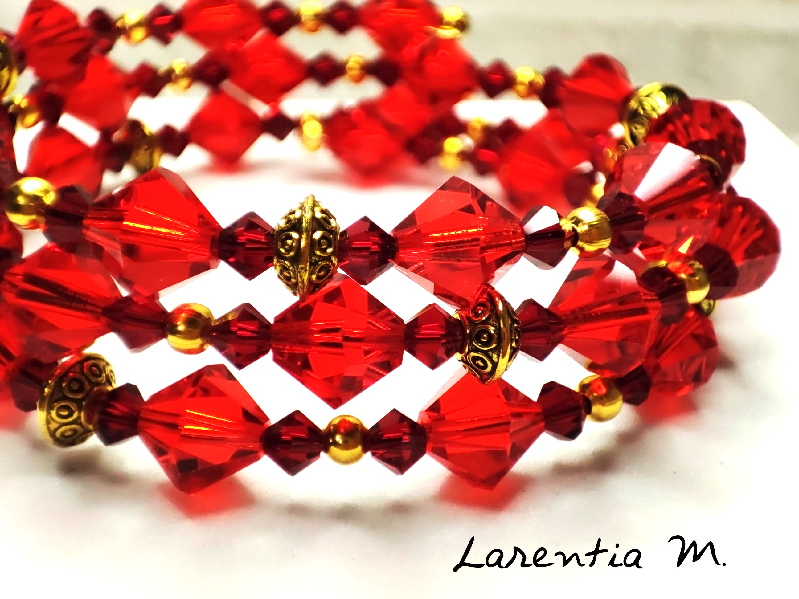 bracelet rouge swarovski